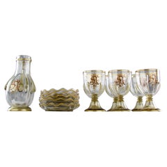 Antique Émile Gallé, Aperitif Service "Larmes" (Tears) Model, France Late 1800s