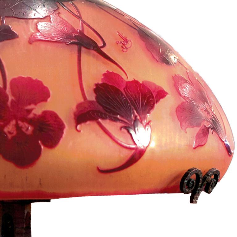 Emile Galle Art Deco Lamp In Excellent Condition In Pompano Beach, FL