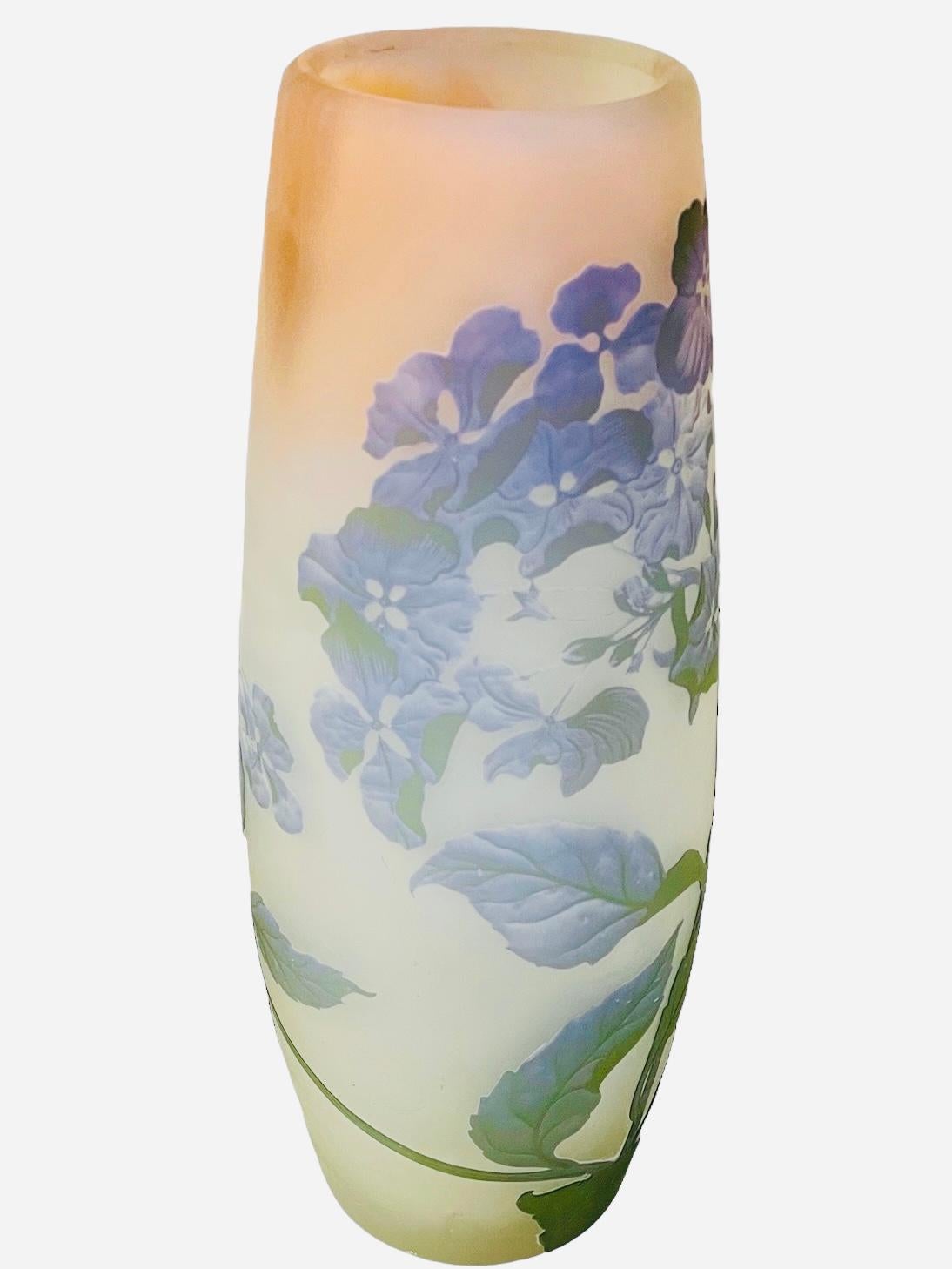 Art nouveau Vase Camée en verre d'art Emile Galle Art Glass en vente