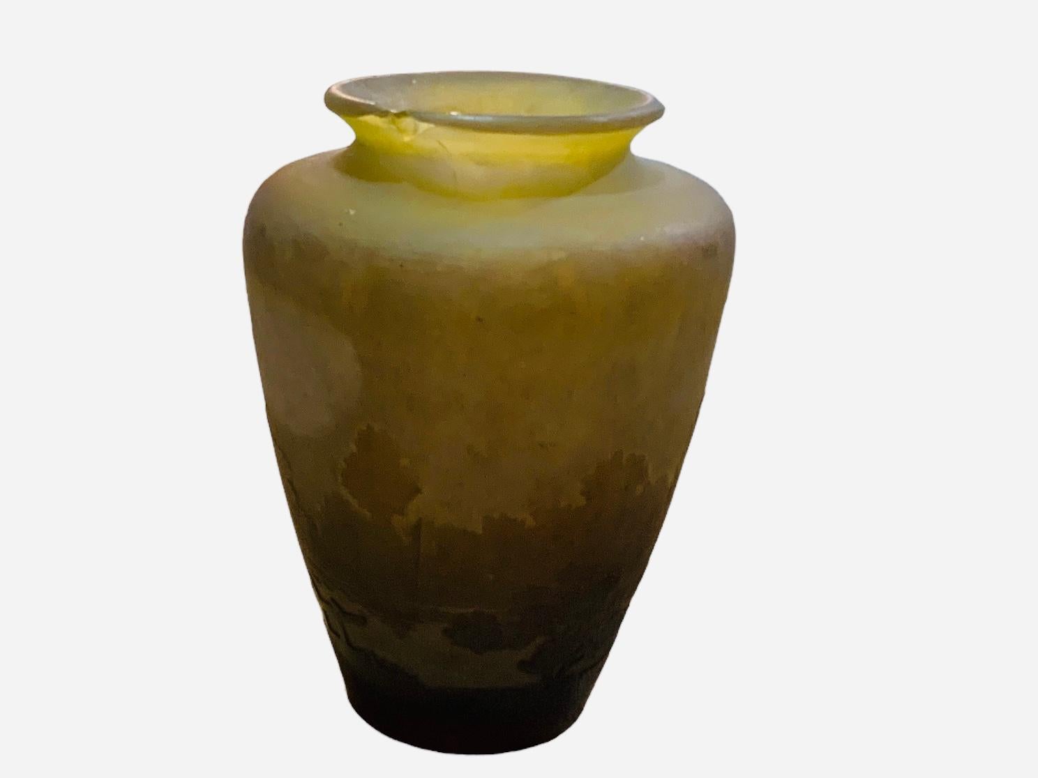 Emile Galle Art Glass Landscape Cameo Vase For Sale 9