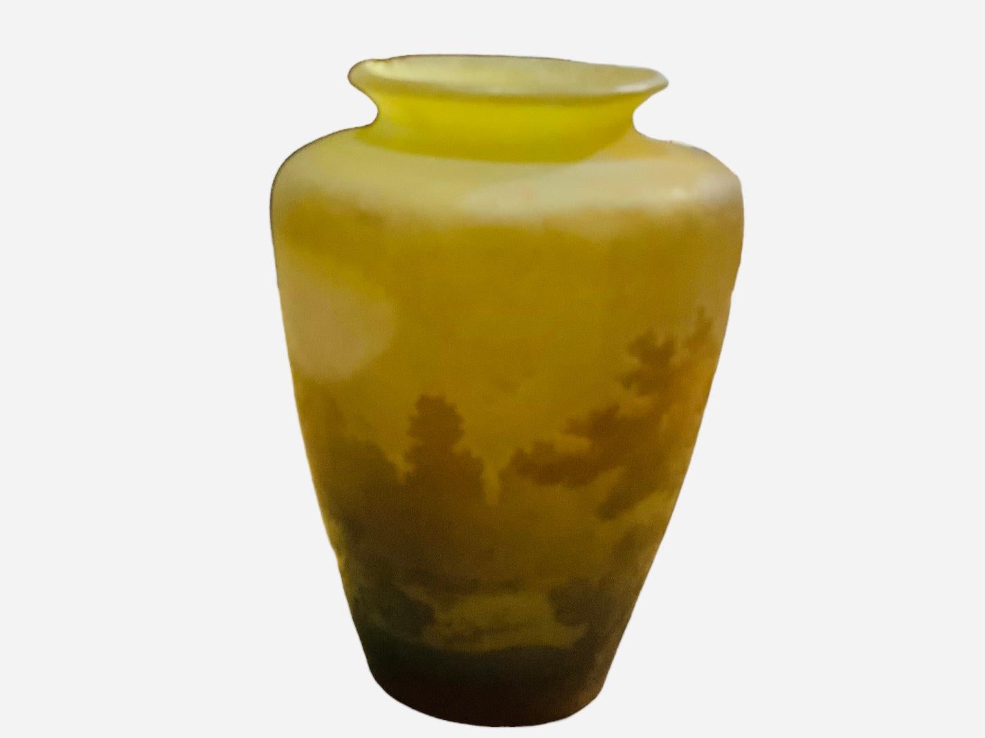 Emile Galle Art Glass Landscape Cameo Vase For Sale 12