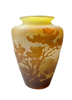 Emile Galle Art Glass Landscape Cameo Vase