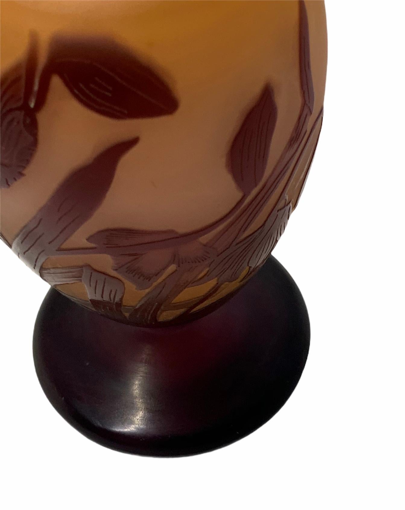 French Emile Galle Art Glass Vase