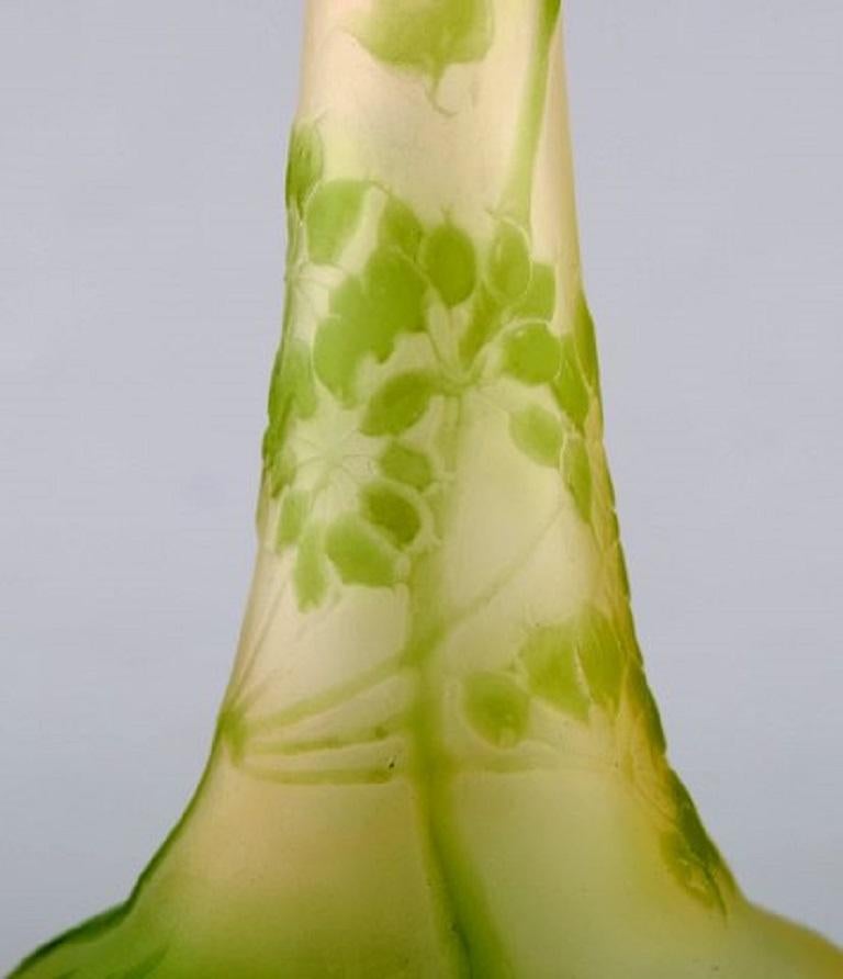 Emile Gallé Art Glass Vase with Narrow Neck, circa 1910s In Excellent Condition In Copenhagen, DK