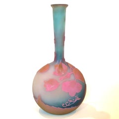 Emile Galle Art Nouveau Cameo Banjo Vase
