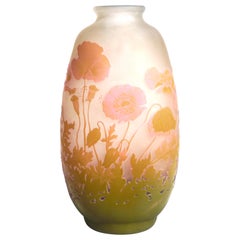 Emile Galle Art Nouveau Cameo Floral Vase