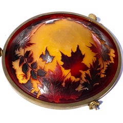 Emile Gallé Art Nouveau Cameo Plafonier Chandelier