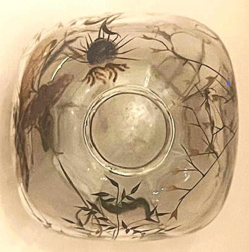 Soliflores in smalto Art Nouveau di Émile Gallé con libellula e cardi, Nancy, 1900 ca. in vendita 4