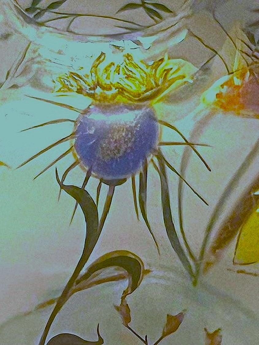 Soliflores in smalto Art Nouveau di Émile Gallé con libellula e cardi, Nancy, 1900 ca. in vendita 7