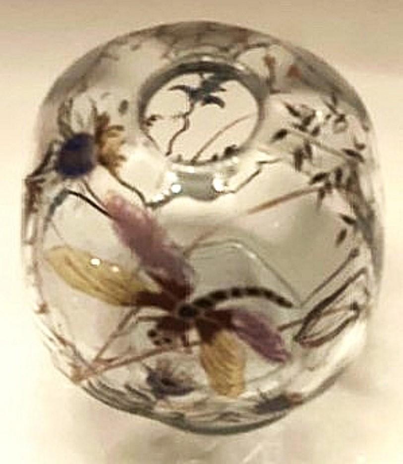 Soliflores in smalto Art Nouveau di Émile Gallé con libellula e cardi, Nancy, 1900 ca. in vendita 2