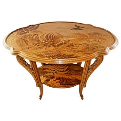 Table de centre de café Gueridon Emile Gallé Art Nouveau:: France:: 1900