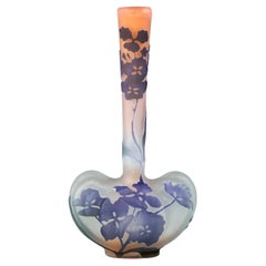 Émile Gallé Art Nouveau Heart Shape Cameo Single Vase, Nancy, France 1905