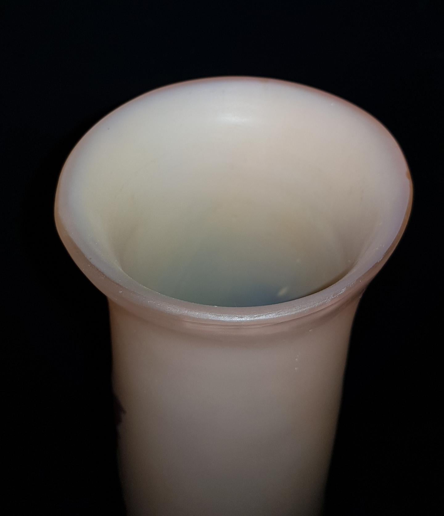 Emile Gallé Art Nouveau Hydrangeas Purple Cameo Glass Vase, 1900s 6