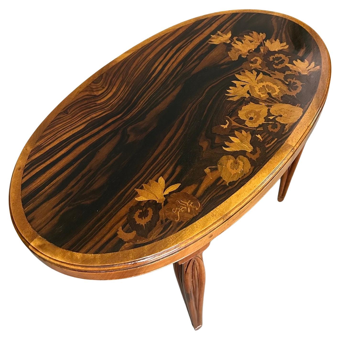 Emile Gallè Art Nouveau Marquetry Side table