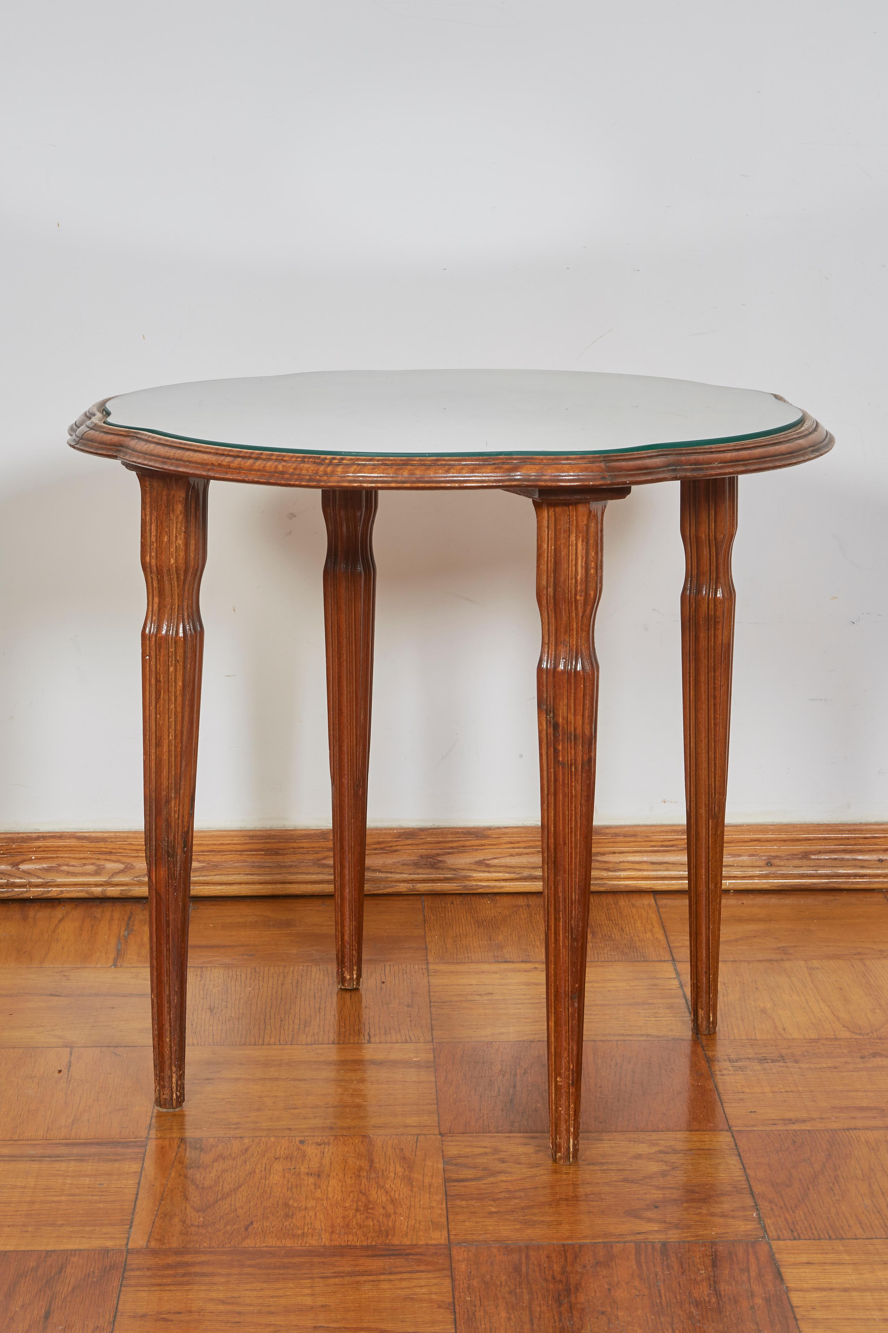 Wood Emile Galle Art Nouveau Round Low Table