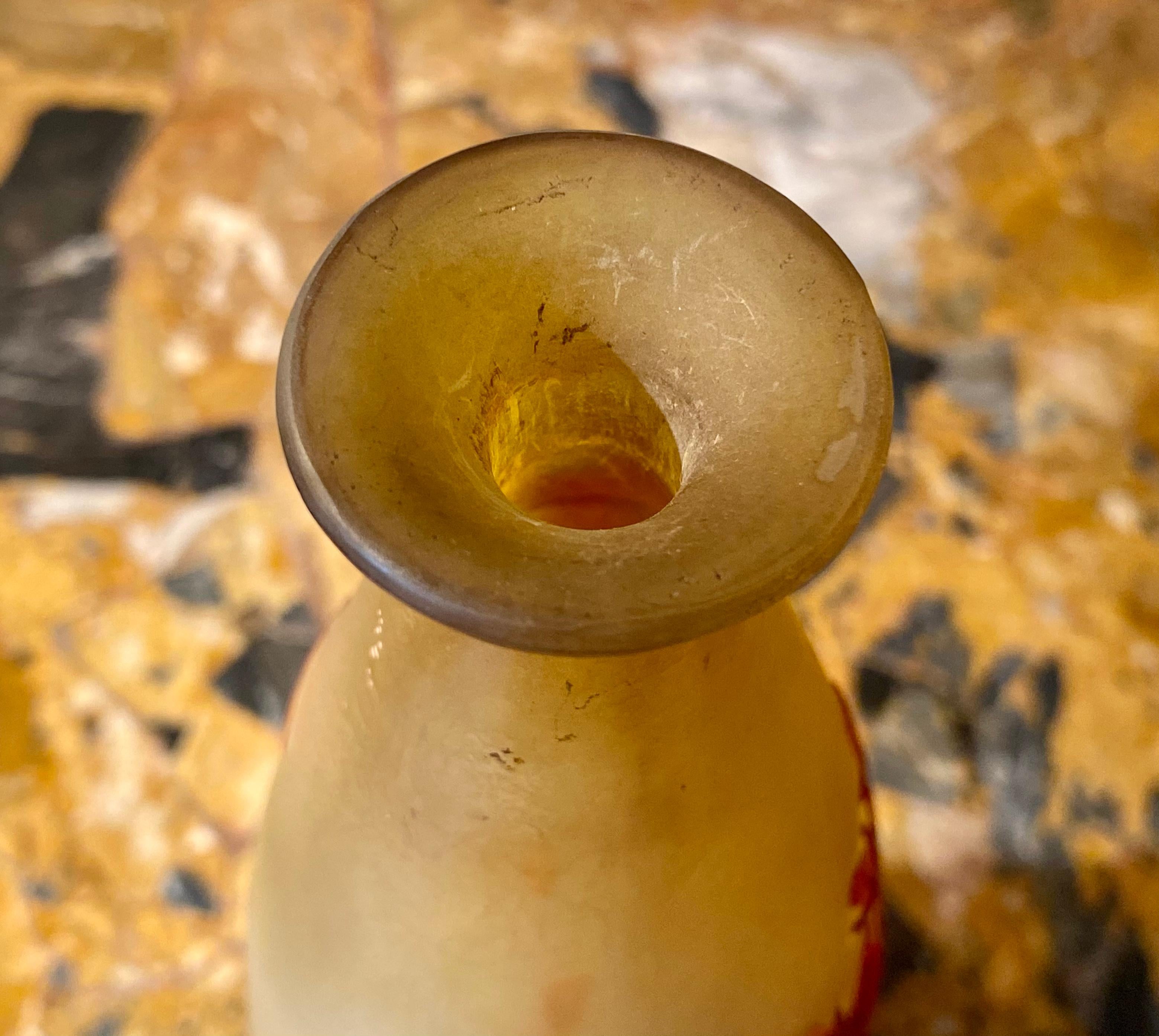 Emile Galle, vase Piriform allongé de style Art nouveau avec iris 20ème siècle en vente 4