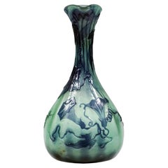 Émile Gallé Jugendstil-Vase mit Morning Glory-Dekor, Frankreich, CIRCA 1898/1900