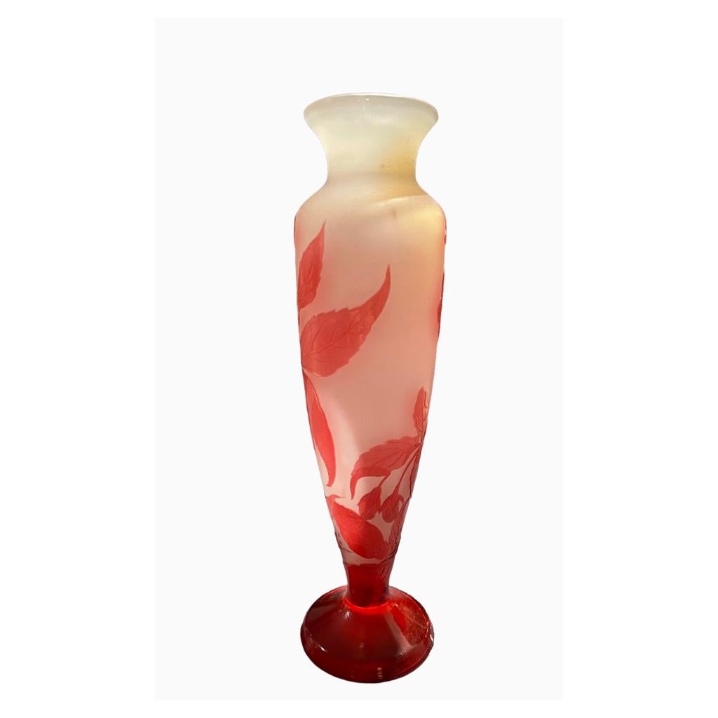 Émile Galle, Baluster Vase with Fuchsia, XXth Century For Sale 7