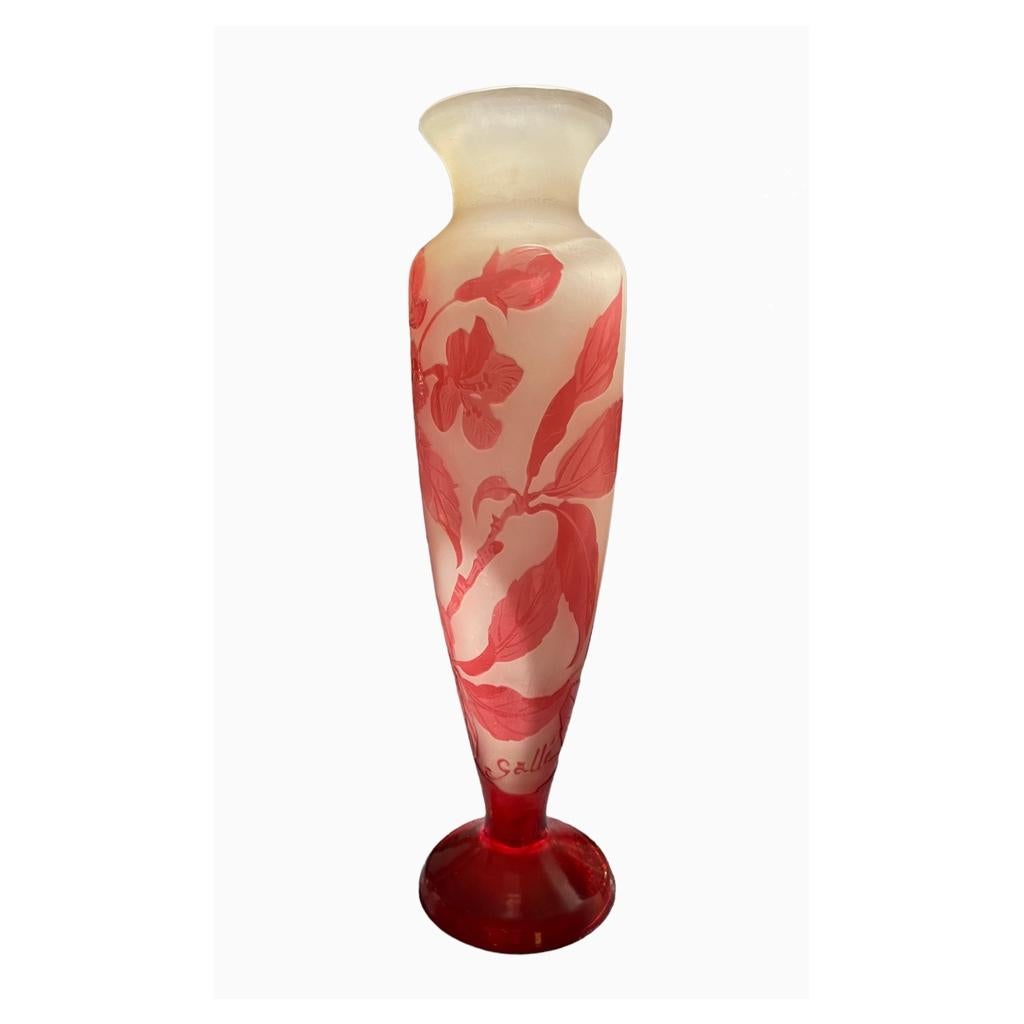 Émile Galle, Baluster Vase with Fuchsia, XXth Century For Sale 9