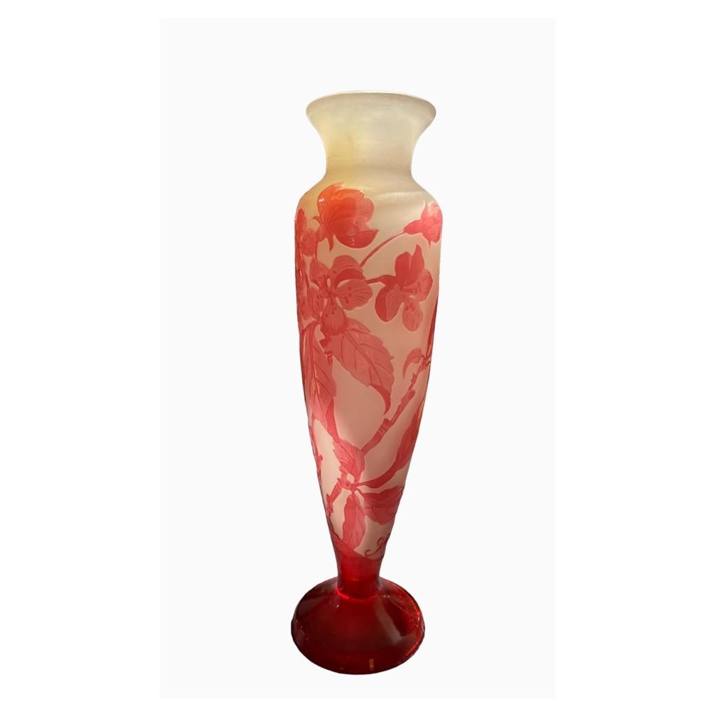 Émile Galle, Baluster Vase with Fuchsia, XXth Century For Sale 10