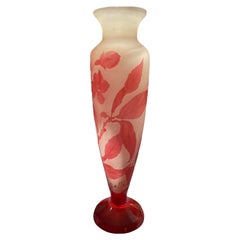 Émile Galle, Baluster Vase with Fuchsia, XXth Century