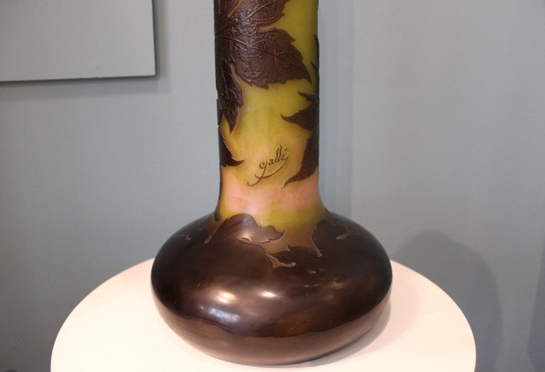 Emile Gallé big vase, Art Nouveau For Sale 1
