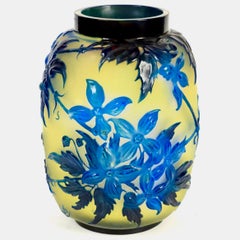 Emile Galle Blown Out Clematis Vase
