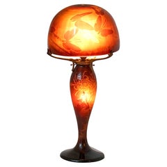 Emile Galle Butterfly Mushroom Table Lamo