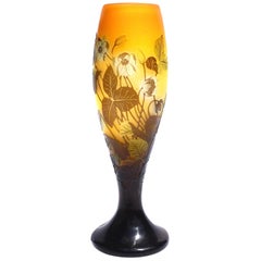 Emile Galle Cameo Art Nouveau Floral Vase