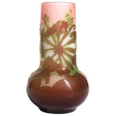 Used Emile Galle Cameo Botanical Art Nouveau Vase