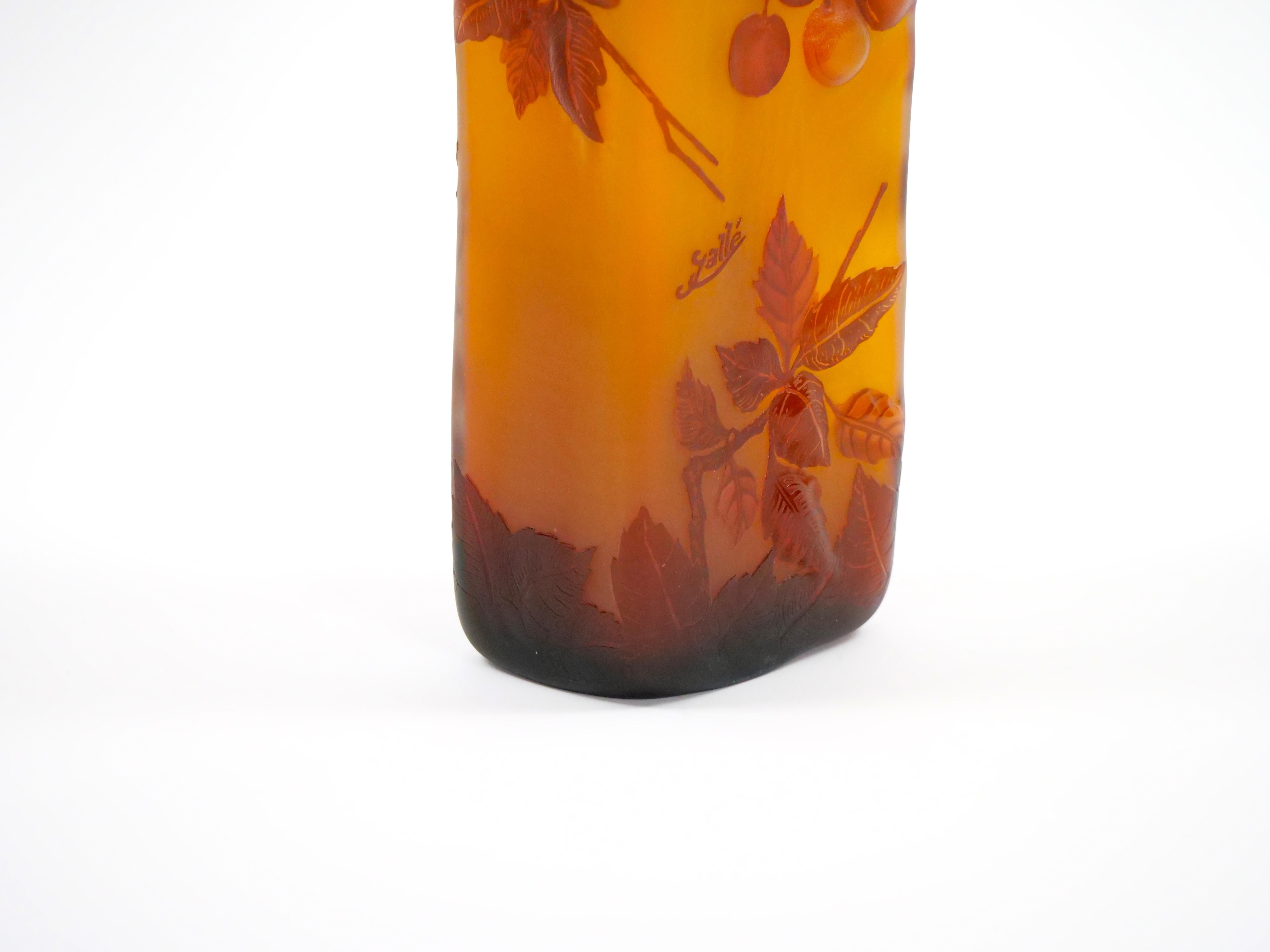Emile Galle Cameo Glass Art Nouveau Rectangular Vase For Sale 3