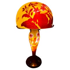 Antique Émile Gallé Cameo Glass Table Lamp, circa 1900