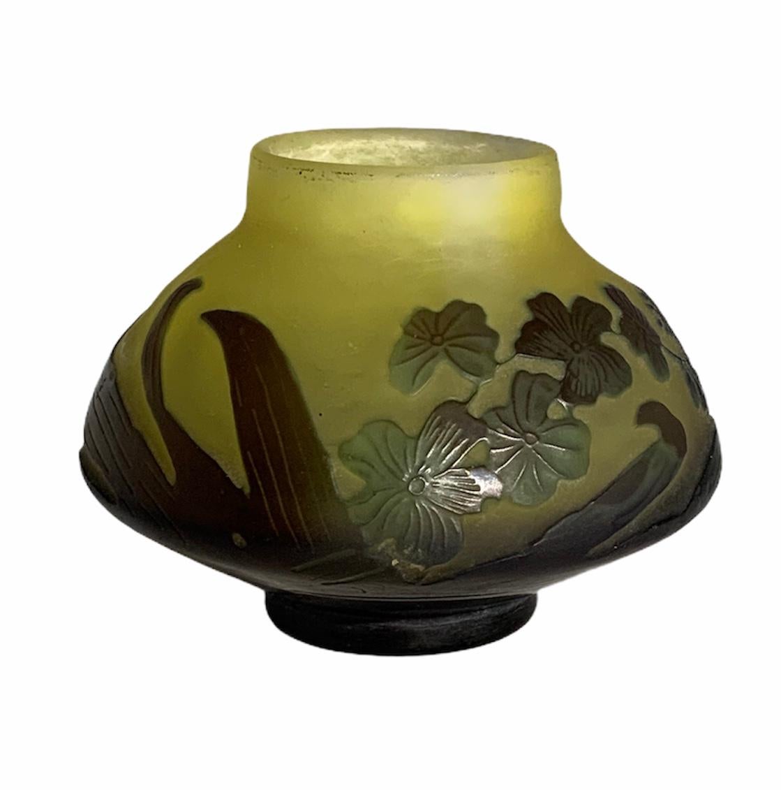 Art Nouveau Emile Galle Cameo Glass Vase
