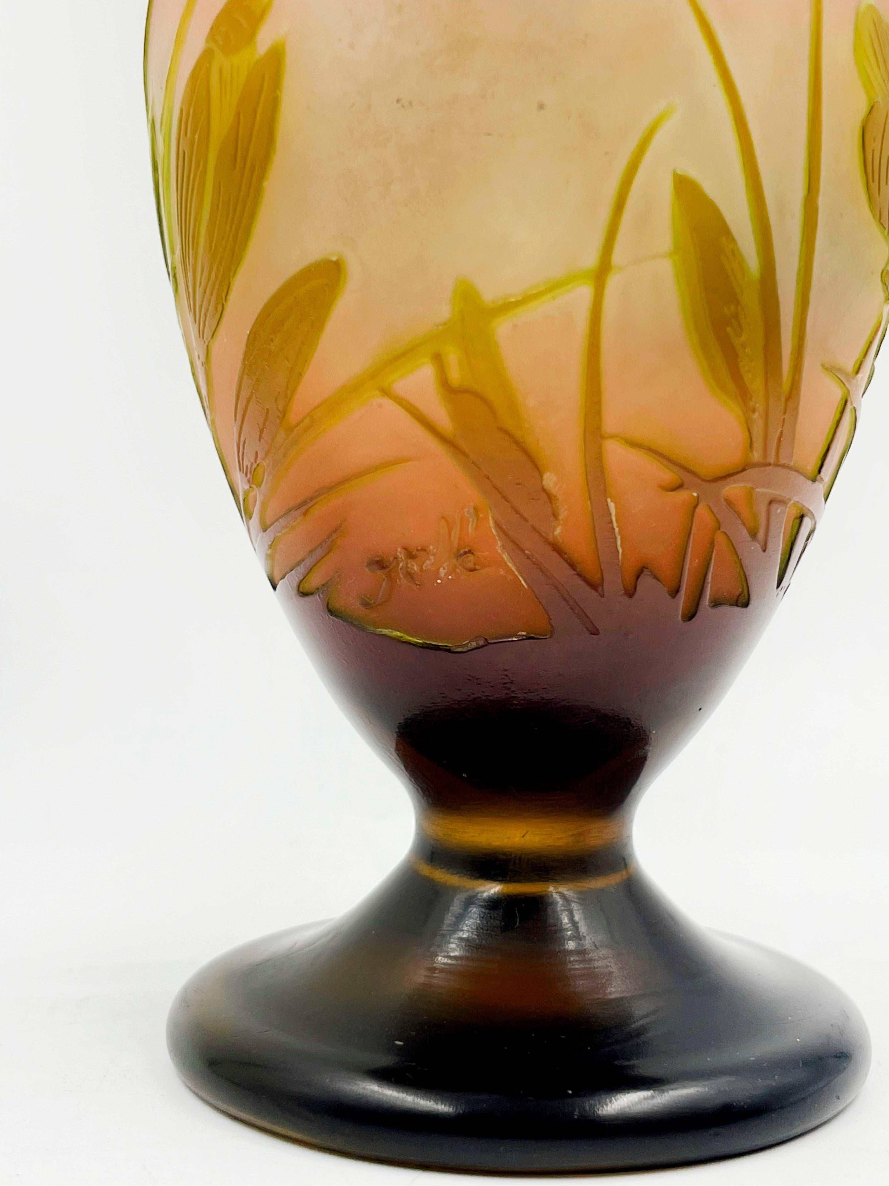 Emile Galle Cameo Glass Vase In Good Condition In Autonomous City Buenos Aires, CABA
