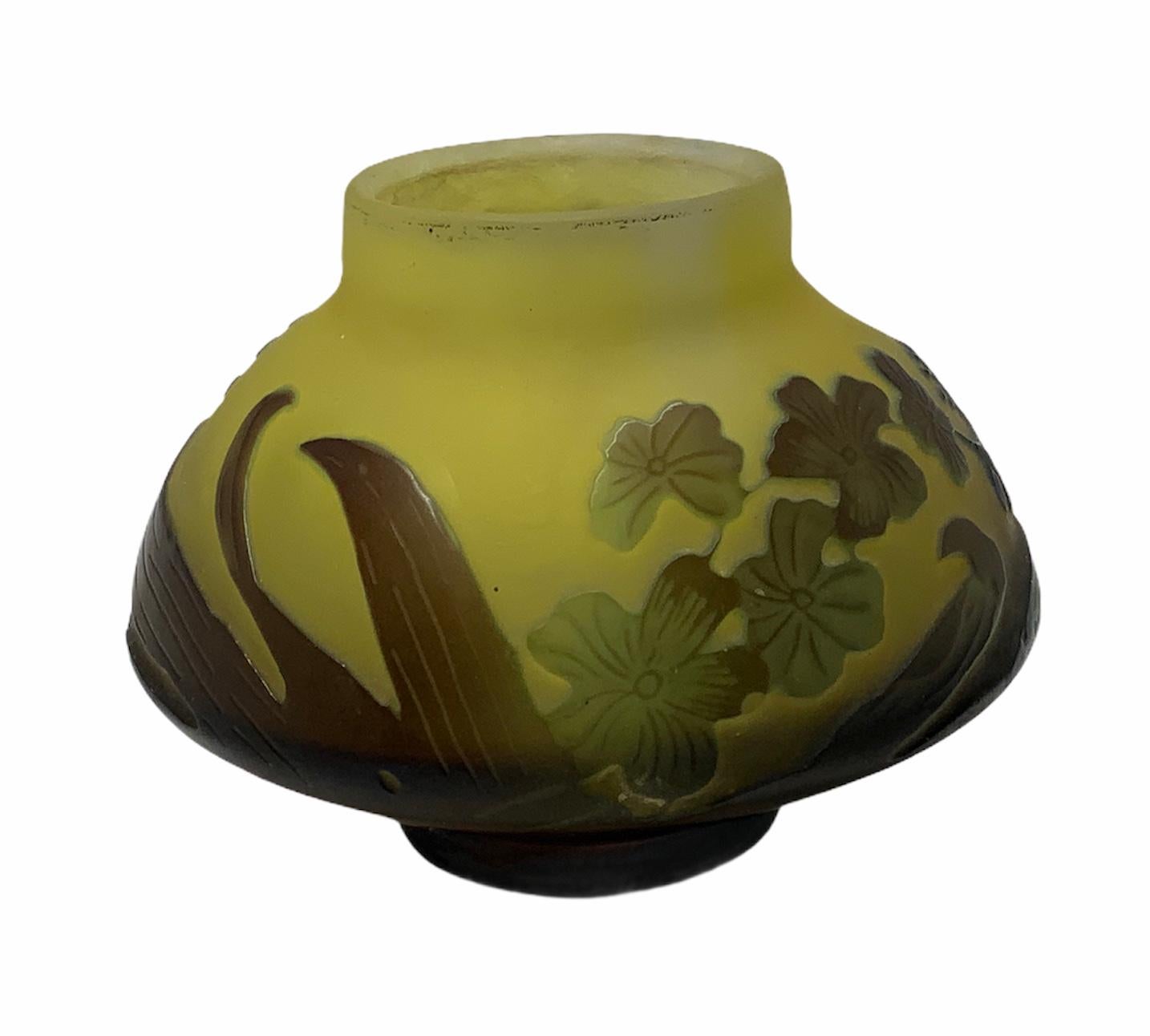 Art Glass Emile Galle Cameo Glass Vase