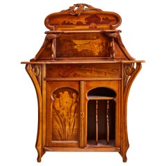 Antique Émile Gallé "Chardons des Sables" Chest of Drawers, Art Deco Wood Dresser