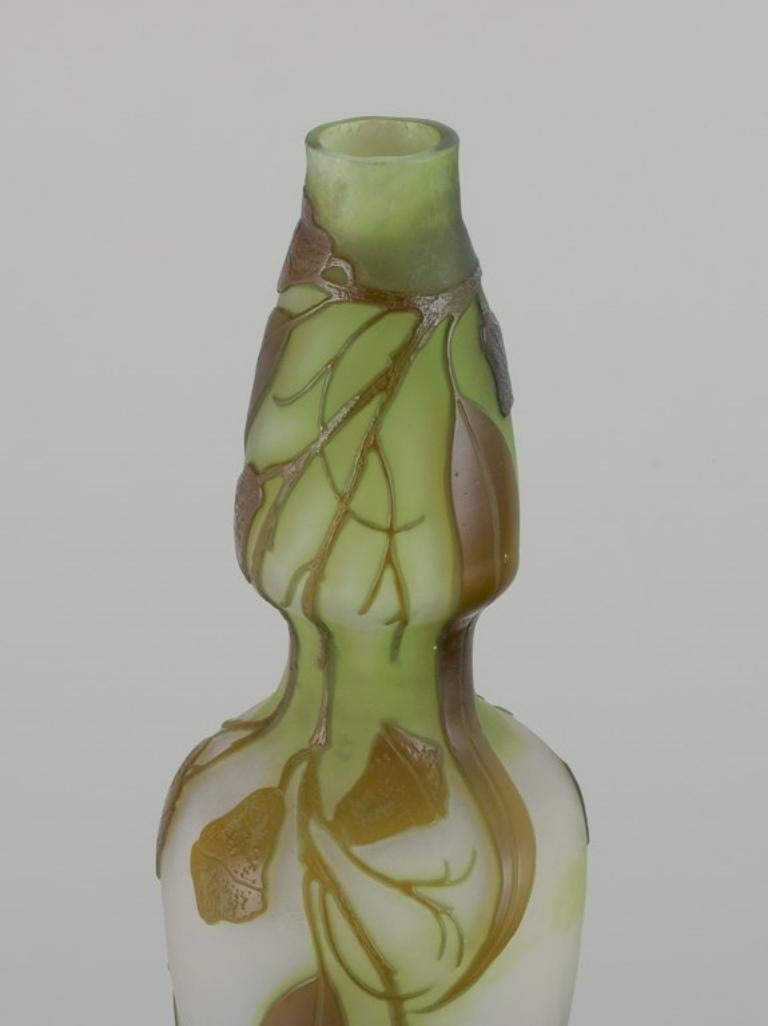 Art Nouveau Émile Gallé,  Colossal art glass vase with floral motif. Pâte de verre technique For Sale