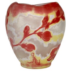 Émile Gallé  - Exquisite Art Nouveau  'Magnolia' Cameo Glass Vase