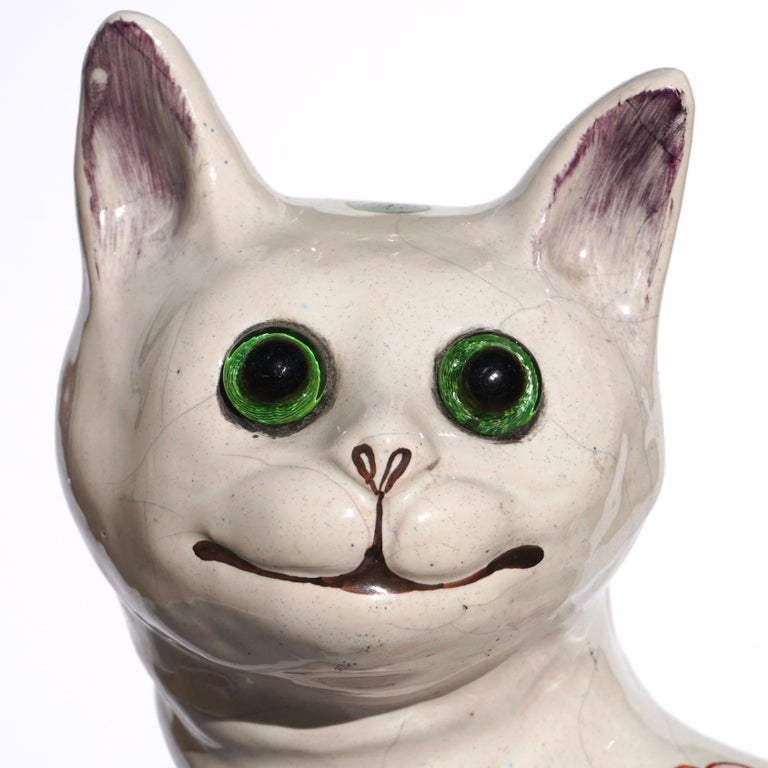 Emile Galle Faience Cat at 1stDibs