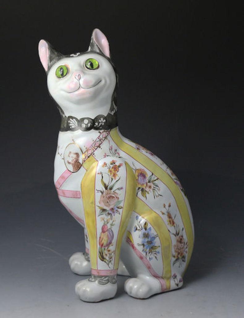 19th Century Emile Galle Faience Pottery Comical Cats, circa 1900