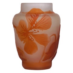 Vase de cabinet Art nouveau à fleurs Emile Galle