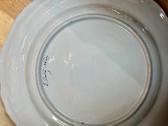 Emile Galle floral plates, c. 1880, set of three