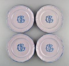 Emile Gall für St. Clement, Nancy, 15 antike Teller aus handbemalter Fayence