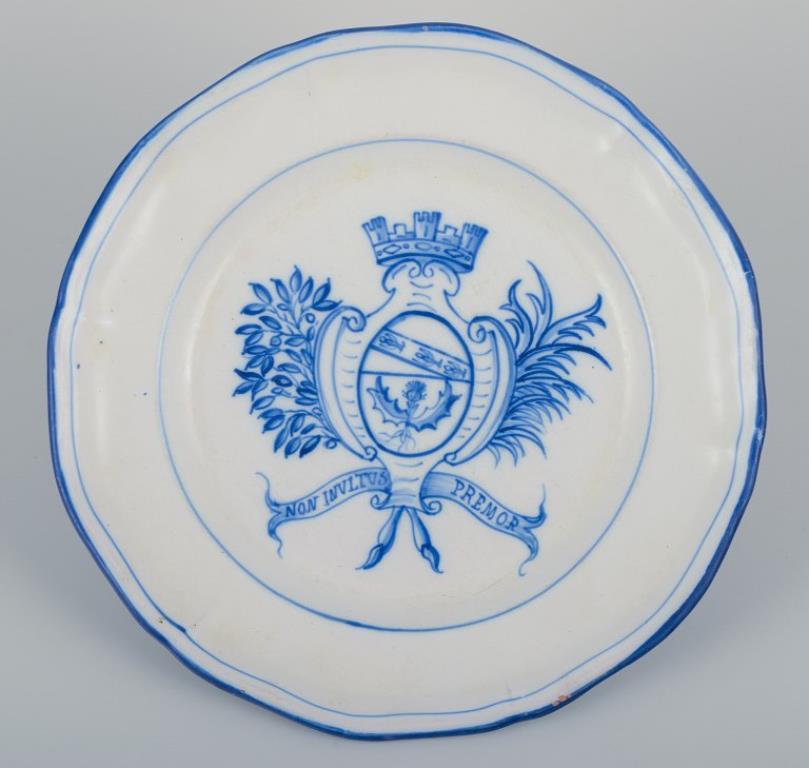 Emile Gallé para St. Clement, Nancy. Juego de seis platos llanos de loza. en Bueno estado para la venta en Copenhagen, DK