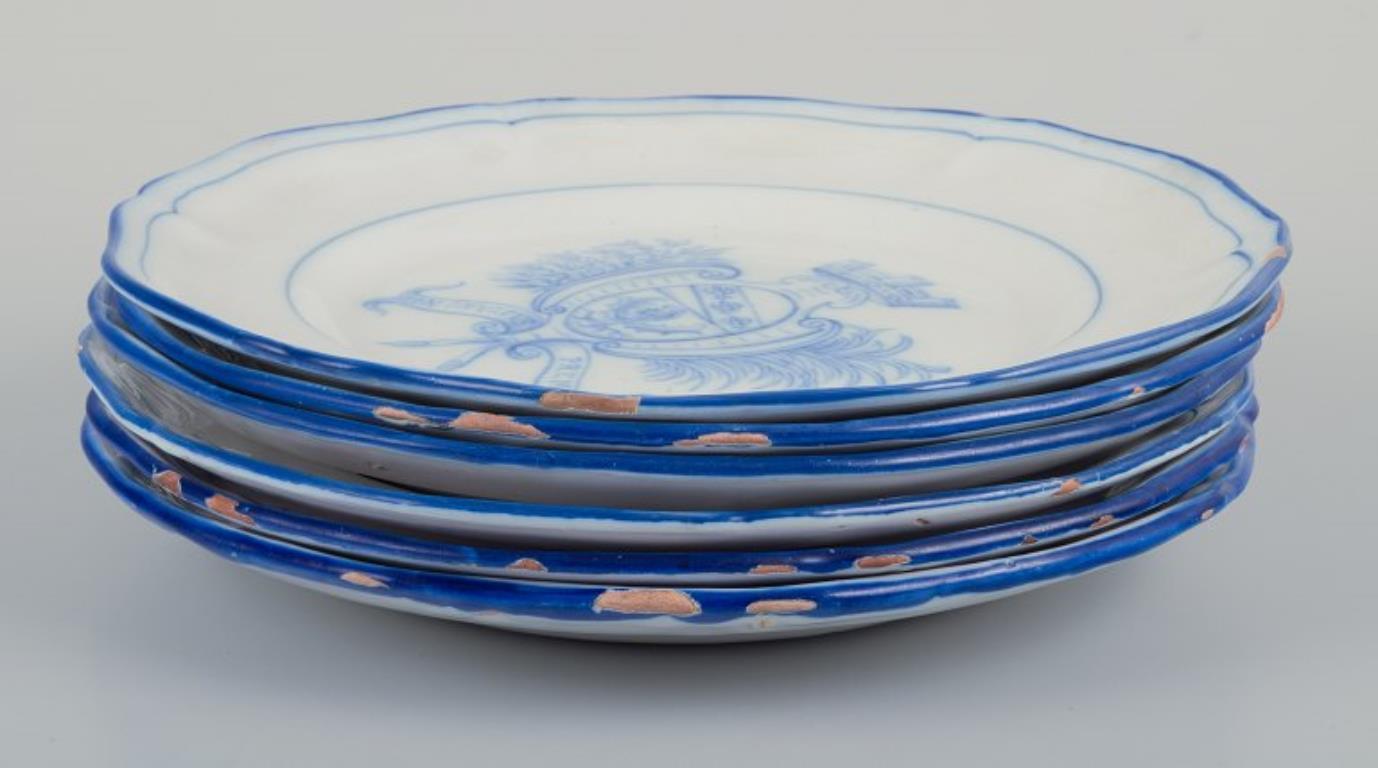 Emile Gallé para St. Clement, Nancy. Juego de seis platos llanos de loza. en venta 2