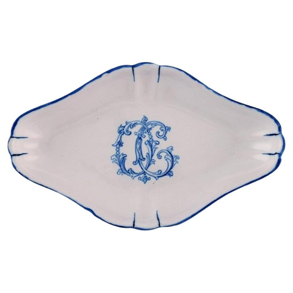 Emile Gallé per St. Clement, Nancy, antica ciotola/piatto in maiolica dipinta a mano