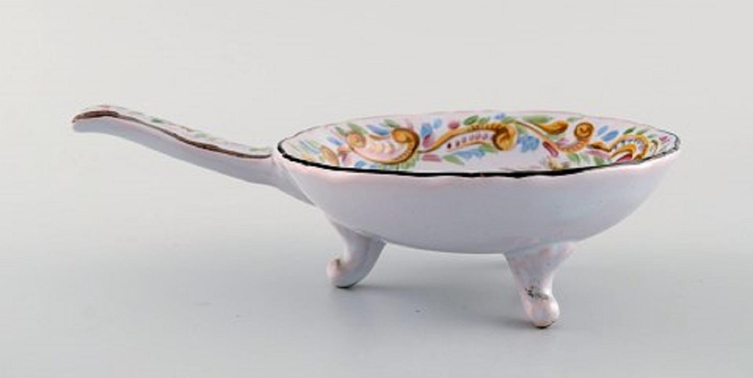 Late 19th Century Emile Gallé for St. Clement, Nancy, Antique Bowl with Handle on Three Feet For Sale