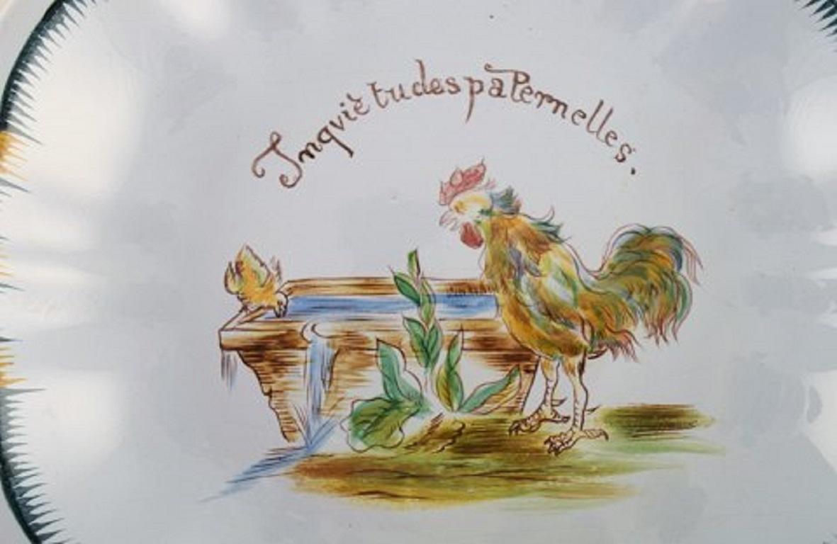 Francese Emile Gallé per A. Clement, Nancy, antica cassetta in maiolica dipinta a mano in vendita
