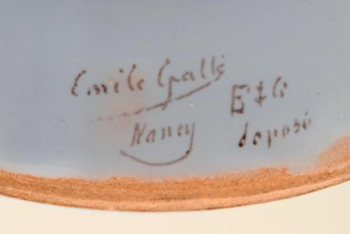 Fine XIX secolo Emile Gallé per A. Clement, Nancy, antica cassetta in maiolica dipinta a mano in vendita