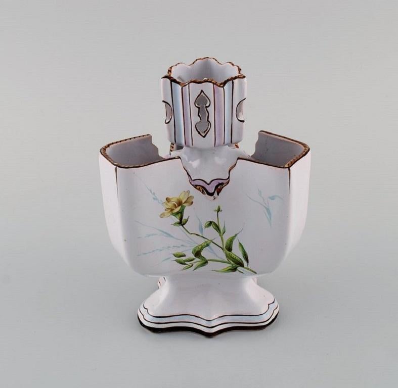 French Emile Gallé for St. Clement, Nancy. Antique Flower/Herb Pot in Faience For Sale